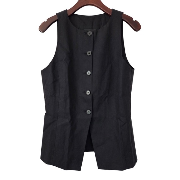 Madewell Jackets & Blazers - Madewell Crewneck Cutaway Vest Drapey Twill Women 6 Black NWT $98 NW061